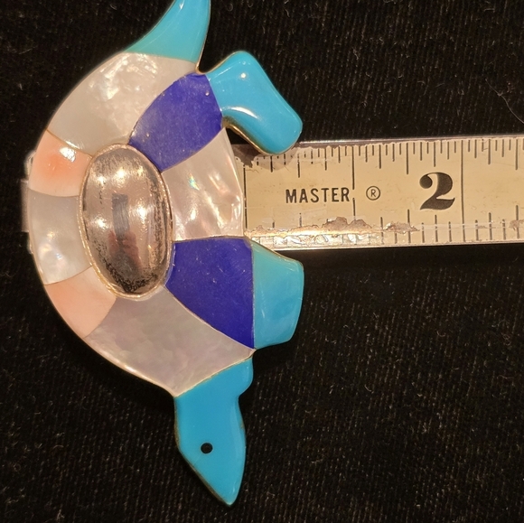 Inlay turtle brooch pendant - Picture 6 of 6